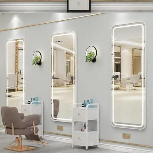 Tocador Peluqueria Barberia Rectangular Marco Plata