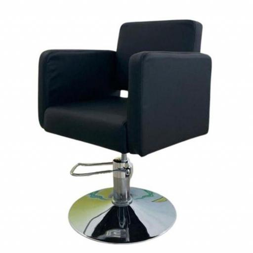 Silla de Peluqueria Rost Negra Base Redonda Cromada [0]