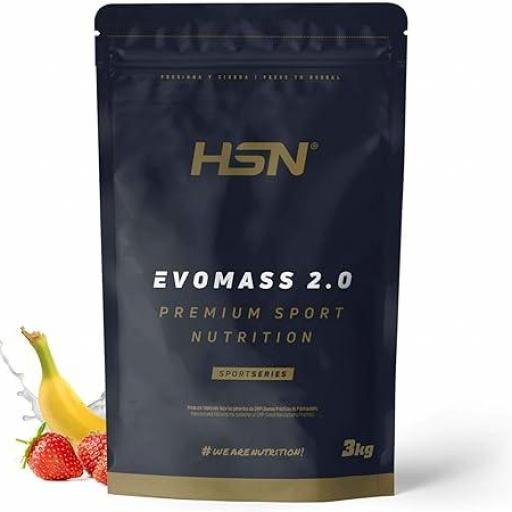 HSN EVOMASS 2.0 GANADOR DE PESO 1KG FRESA Y PLATANO