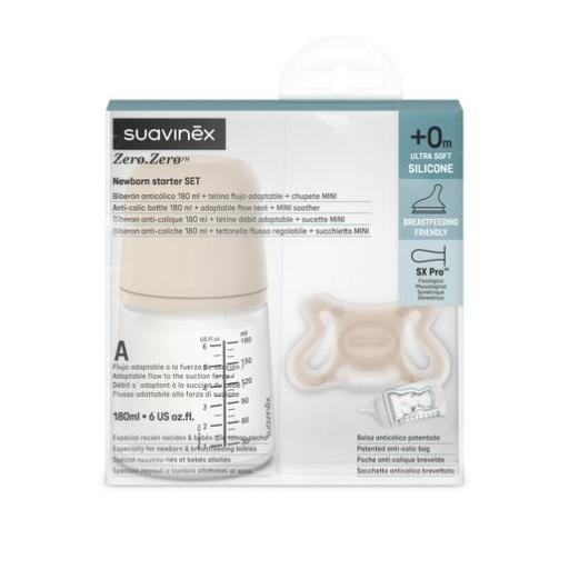 SUAVINEX ZERO SET BIB 180ML A +CH -2-2M MEDIUM