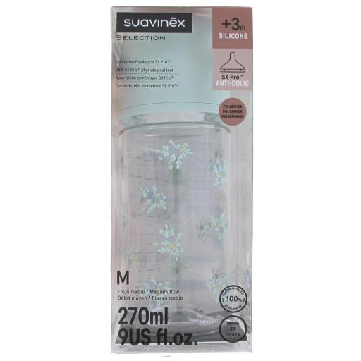 SUAVINEX SEL BIB PA 270ML TET.FIS.SIL M POETRY