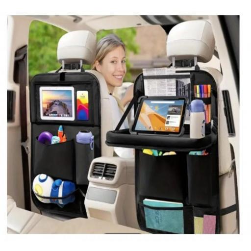 ​Organizador de asiento trasero de coche con bandeja de mesa plegable [1]