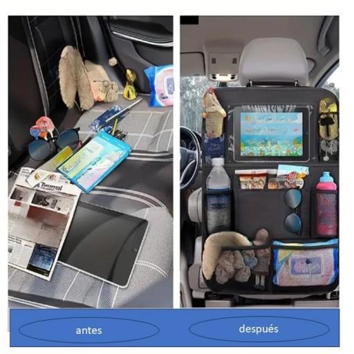 Pack de 2 organizadores para Respaldo de Asiento de Coche con y sin mesa plegable. [3]