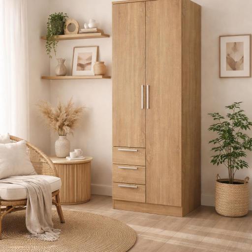 Armario 2 puertas 3 cajones