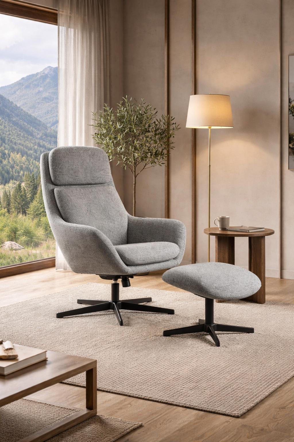 Sillón Giratorio + Reposapiés