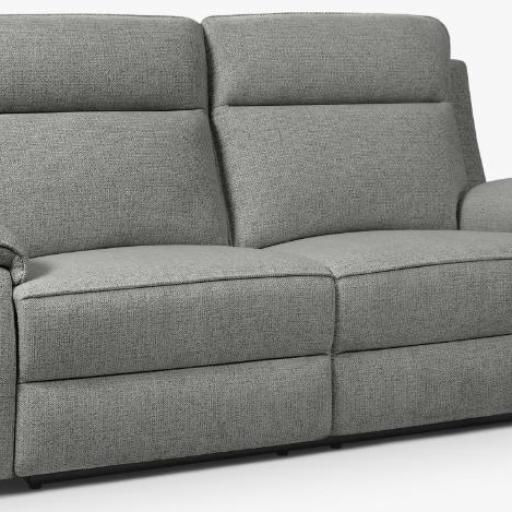 Sofá Reclinable de 2 Plazas con Mecanismo Eléctrico - Diseño Moderno Gris Tejido [1]