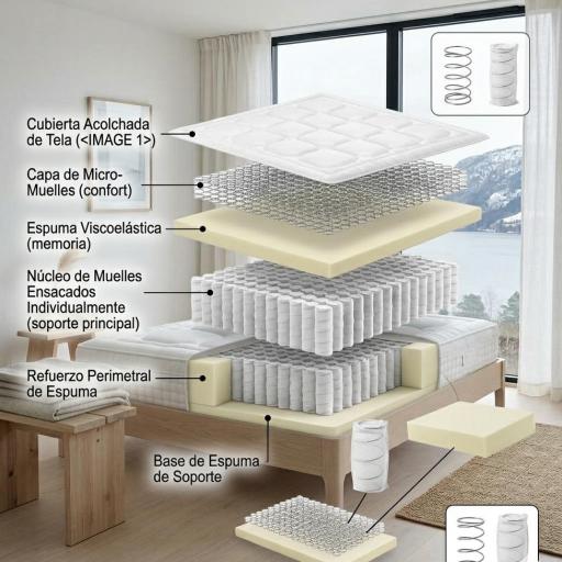 Colchón Dormiky Nanomuelles - Máxima Adaptabilidad y 1.800 Muelles por m² [2]