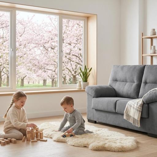 Sofá de 2 Plazas Nórdico Gris Ceniza (145 cm) – Confort para Espacios Familiares