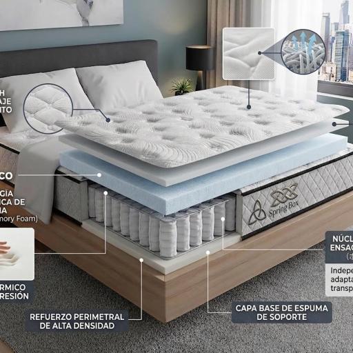 Colchón de Muelles Ensacados  Spring Box (25 cm) - Máxima Adaptabilidad e Independencia de Lechos [1]
