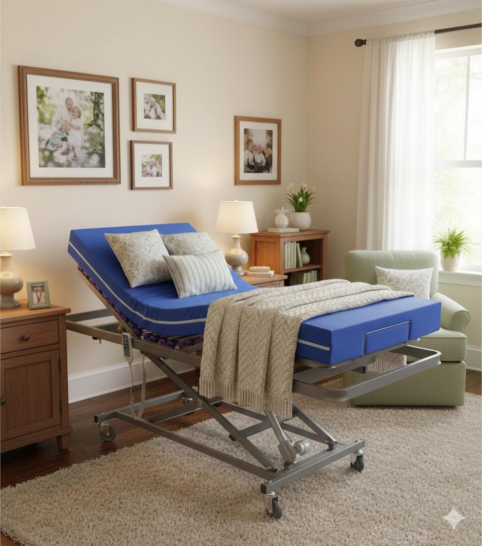 Pack somier con carro elvador con colchón sanitario