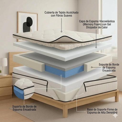 Colchón Viscoelástica HR - Firmeza Duradera y Soporte de Alta Resiliencia [1]