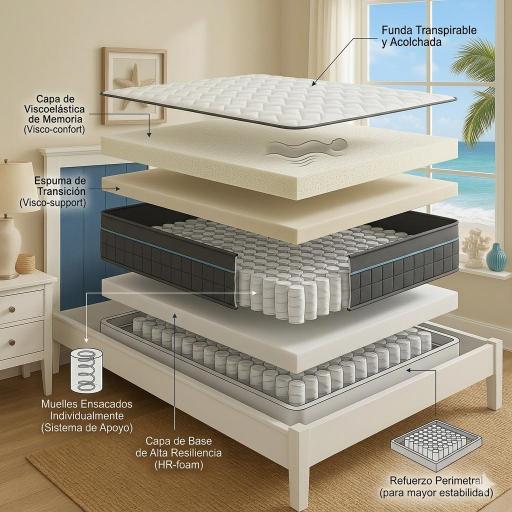 Colchón Viscoelástico de Oferta - 25 cm de Altura, Núcleo HR y Adaptabilidad Total [1]