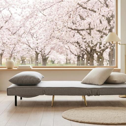 Sofa Cama Individual Nórdico Oslo – Sillón Convertible de 1 Plaza en Tela Gris [1]