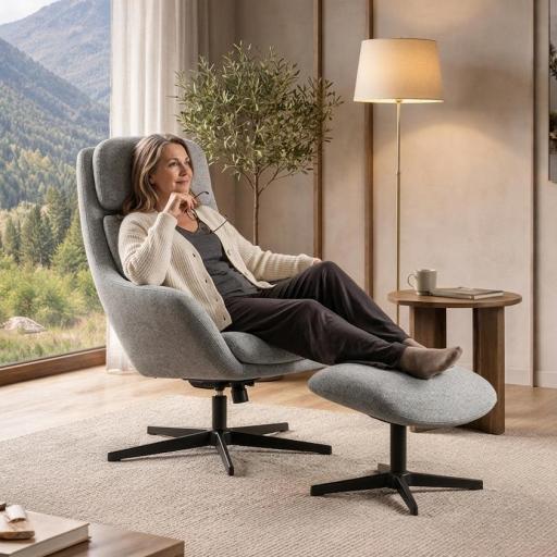 Sillón Giratorio Relax con Reposapiés Independiente – Modelo siri