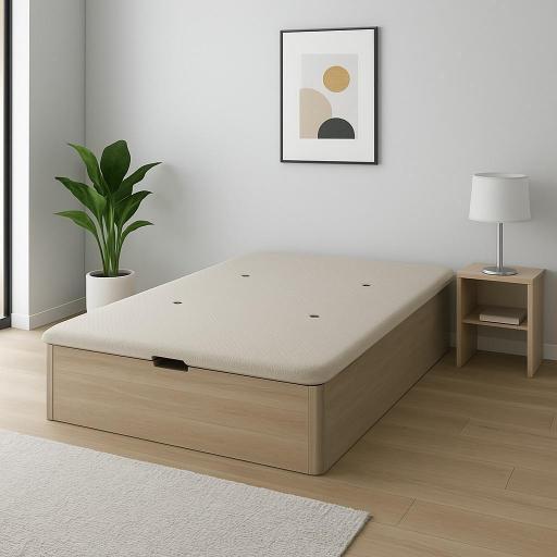 Canapé Abatible de Madera de Roble Claro con Almacenamiento Integrado – Diseño Moderno y Nórdico [2]