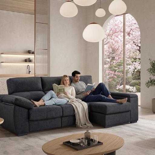 Sofá Chaiselongue Extraíble - Modelo "Sakura Comfort" - escoge el color  [0]