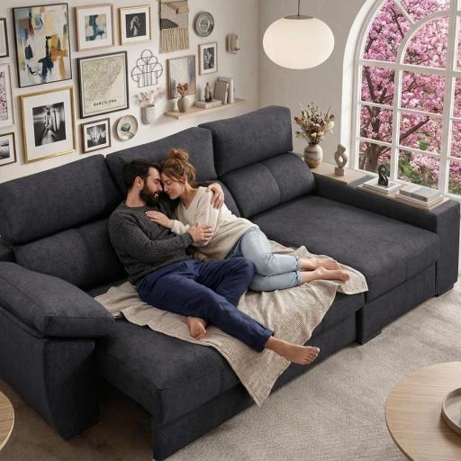 Sofá Chaiselongue Extraíble - Modelo "Sakura Comfort" - escoge el color  [1]