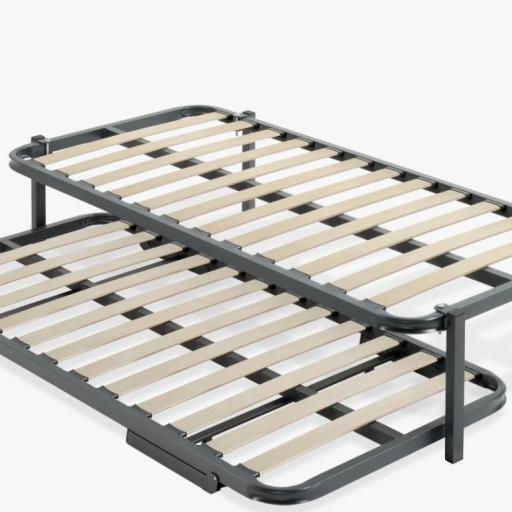 Cama Canguro Nido de Metal Minimalista – Estructura Auxiliar Extraíble con Somier Multiláminas [2]