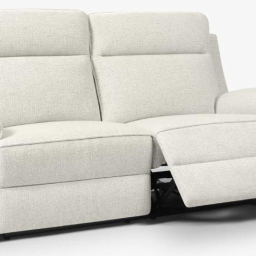 Sofá Reclinable Eléctrico de 2 Plazas en Tejido Crema - Serie Nordic Comfort Dormiky [1]