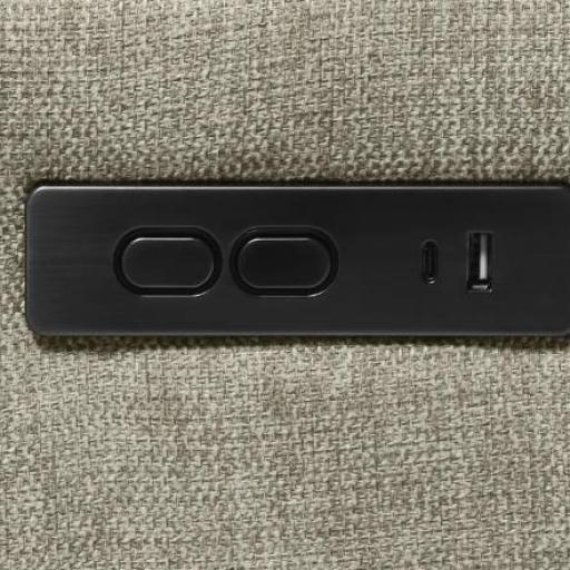 Sofá Reclinable de 3 Plazas con Mecanismo Eléctrico - Diseño Moderno Beige Tejido [2]