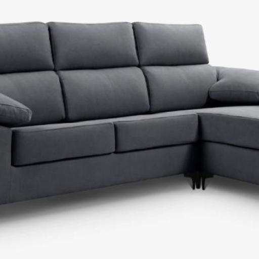 Sofá Chaise Longue Modular Oslo – Gris Marengo, Patas Negras y Diseño [2]