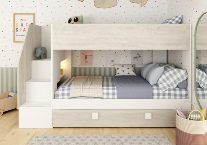 Litera 90x200cm con cama extraíble