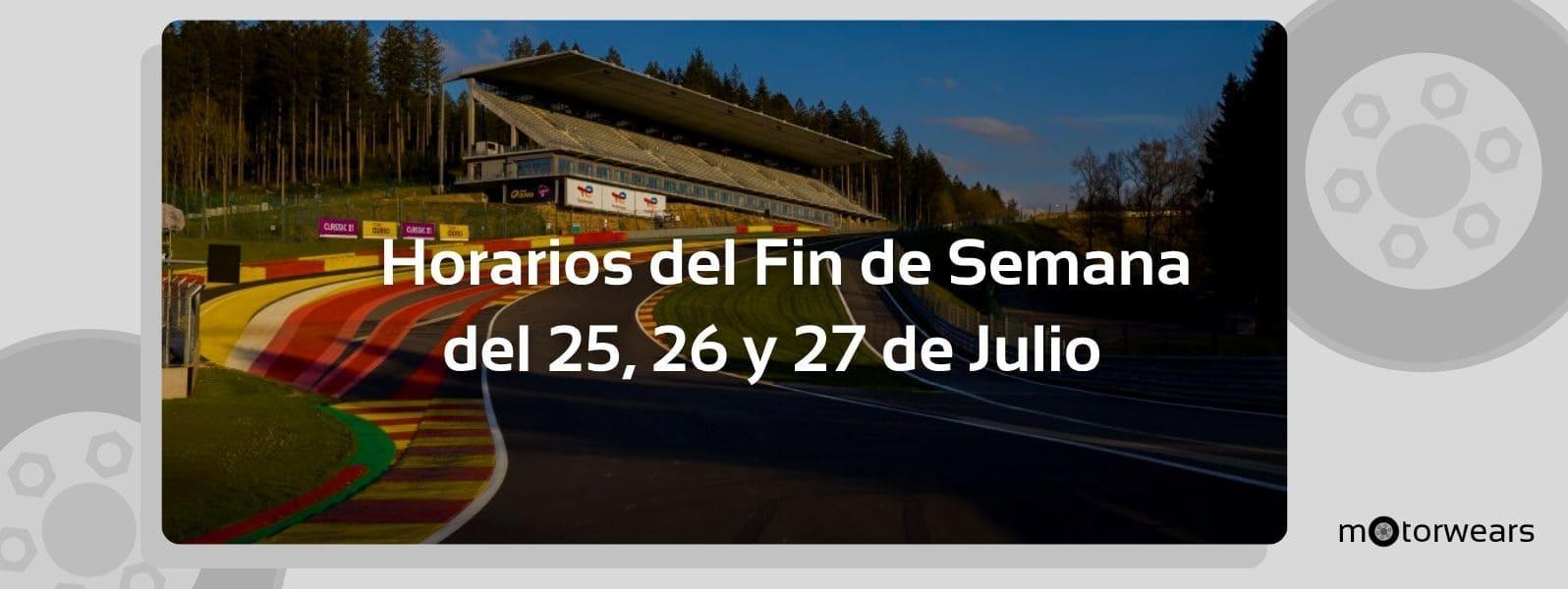 Horarios y dónde ver desde España la F1 en Spa, la IndyCar en Laguna Seca y mucho más