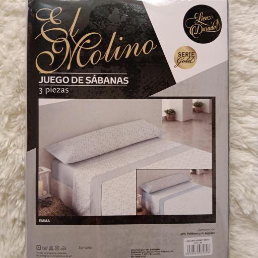 Juego de Sábanas  50% algodón - 50% poliéster Emma Azul [2]