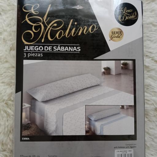 Juego de Sábanas  50% algodón - 50% poliéster Emma Gris [2]
