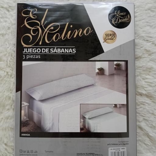 Juego de Sábanas  50% algodón - 50% poliéster Ainhoa Gris [2]