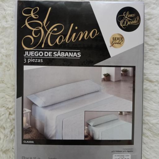 Juego de Sábanas  50% algodón - 50% poliéster Claudia Azul [0]