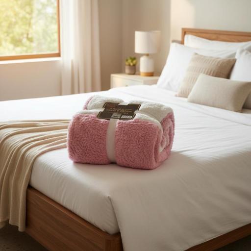 Manta sofá cama 220X240 ROSA [1]