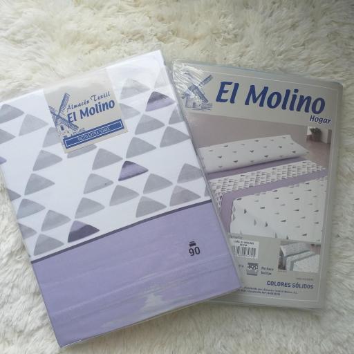 Juego de Sábanas Agua Morado 100% Poliéster [1]