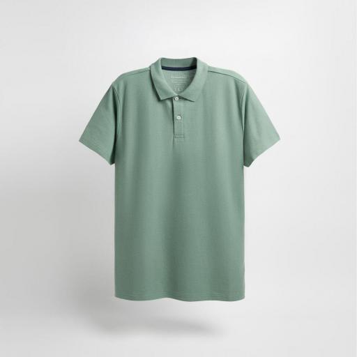 Short Sleeve Piquet Polo – Azul/verde [3]