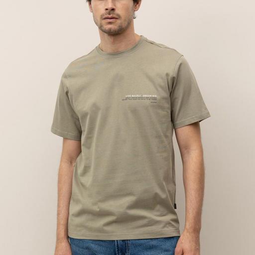 Camiseta de Algodón Estampada Verde