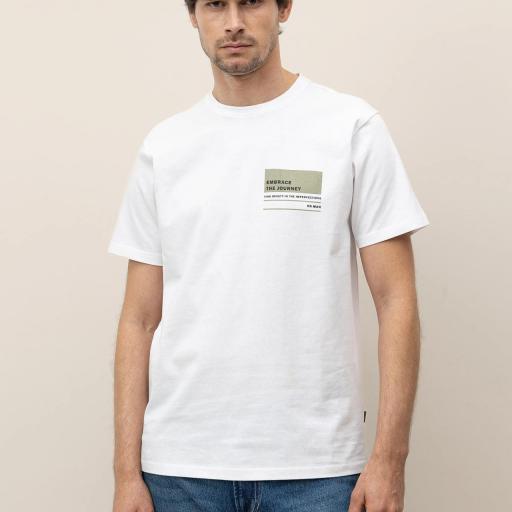 Camiseta de Algodón Estampada Blanco