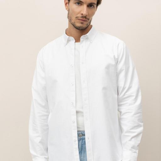 Camisa Oxford De Algodón Blanca