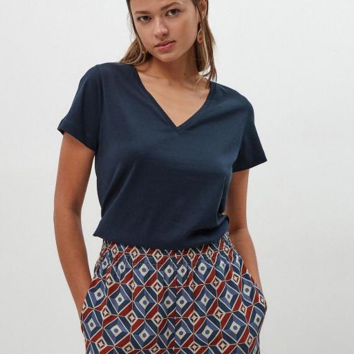 Camiseta Cuello Pico Mujer 