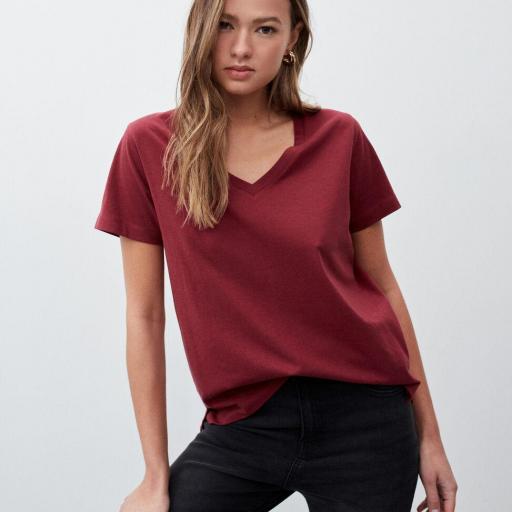 Camiseta Cuello Pico Mujer  [1]