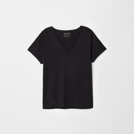 Camiseta Escote V Negra [2]