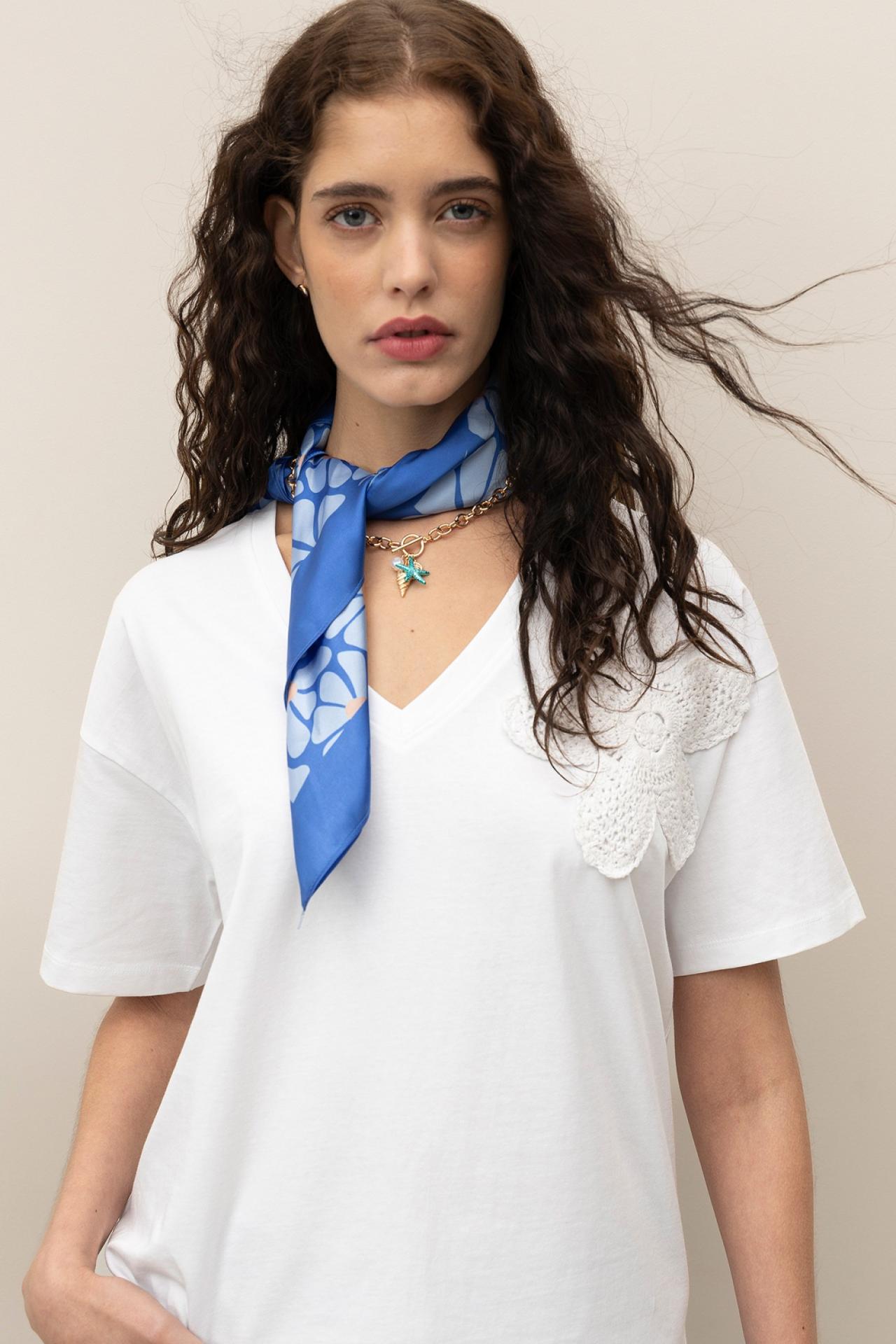 Camiseta Relaxed de Crochet Floral