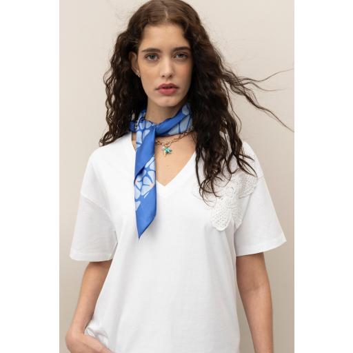 Camiseta Relaxed de Crochet Floral