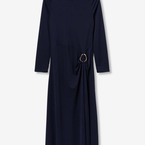 Vestido azul con fenda [3]