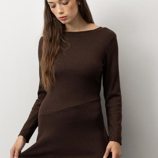 Vestido marrón canelado [2]