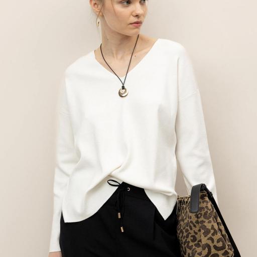 Jersey Relaxed con Escote en V