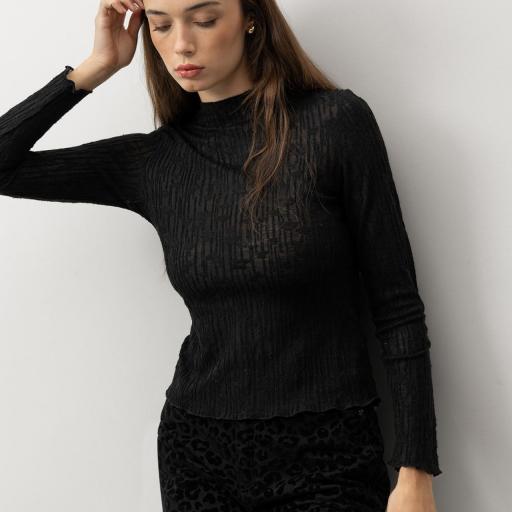 Camiseta Bordada De Manga Larga