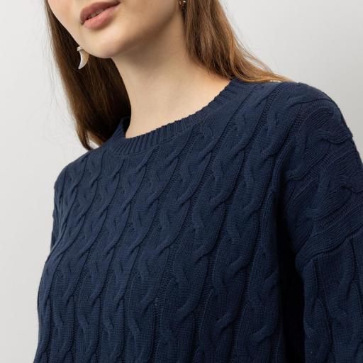 Jersey de Punto Trenzado Corte Relaxed