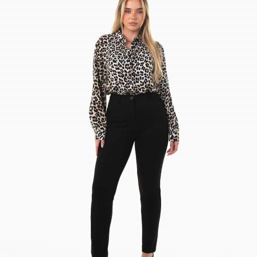 Camisa beige clara estampado leopardo [1]