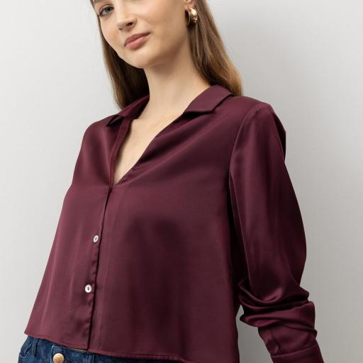 Camisa Cropped Satinada [2]