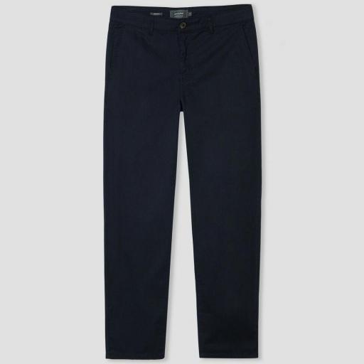 Pantalón Sarga regular Fit Azul Escuro y Beige
